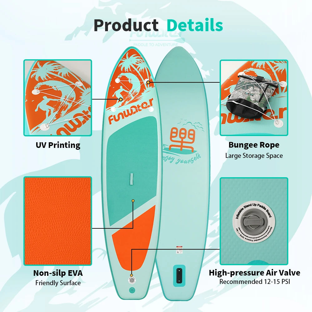 Sup deska v kompletu Funwater Fresh - green