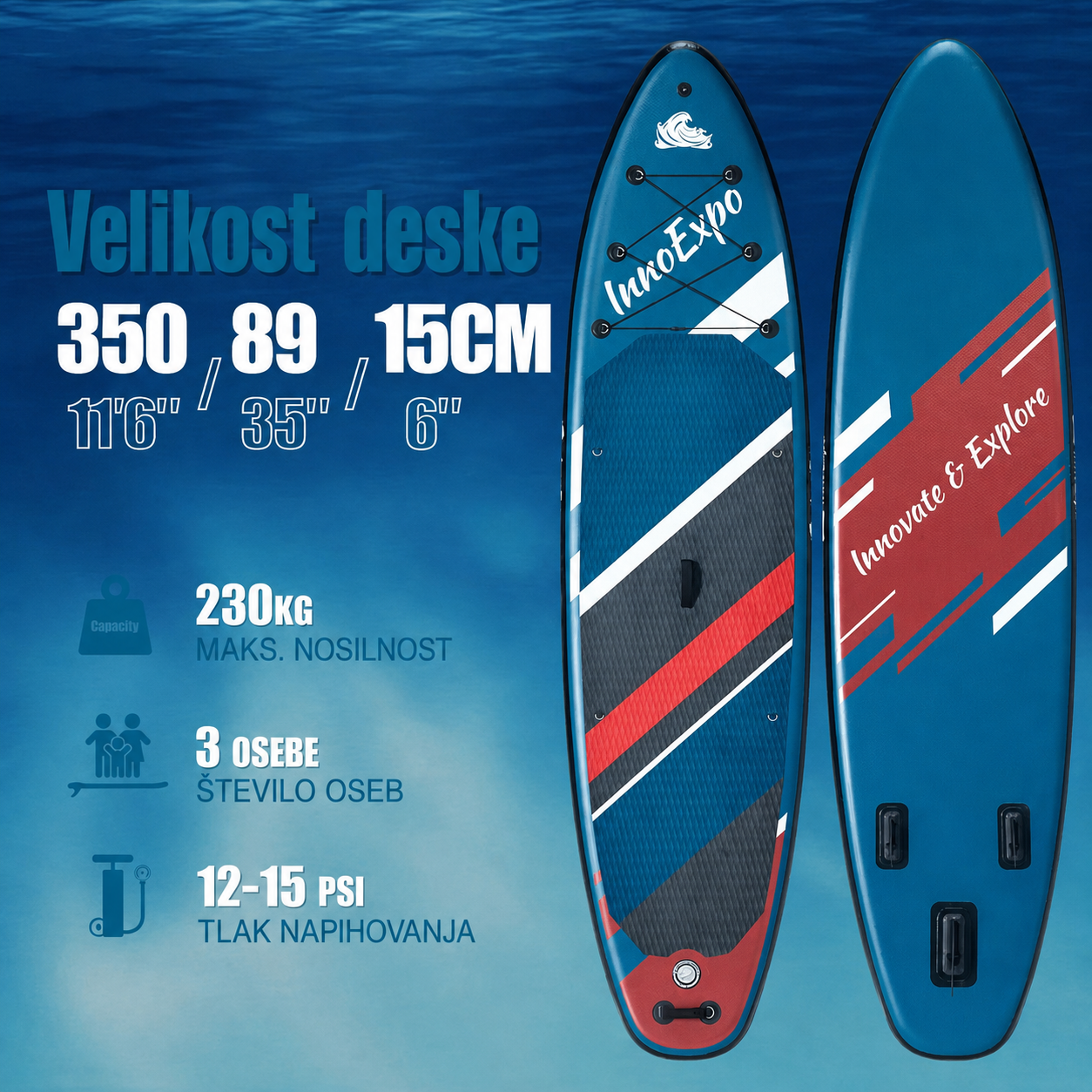 SUP deska v kompletu - Innovate Discovery Blue