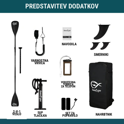 SUP deska v kompletu - Innovate Stripes Carbon