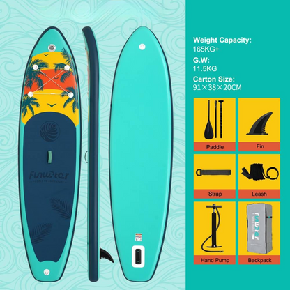 Sup deska v kompletu Funwater - Tropical Green