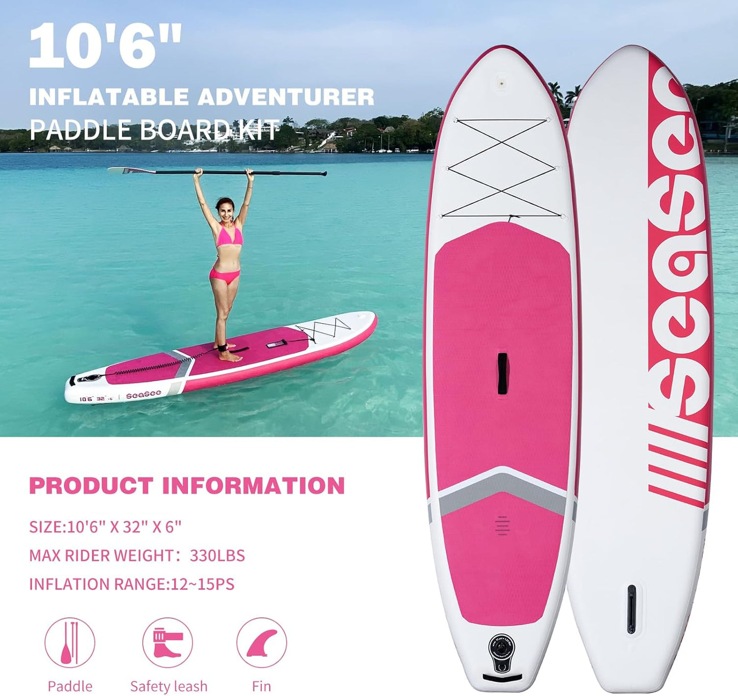 SUP deska v kompletu - Sea-See Pink