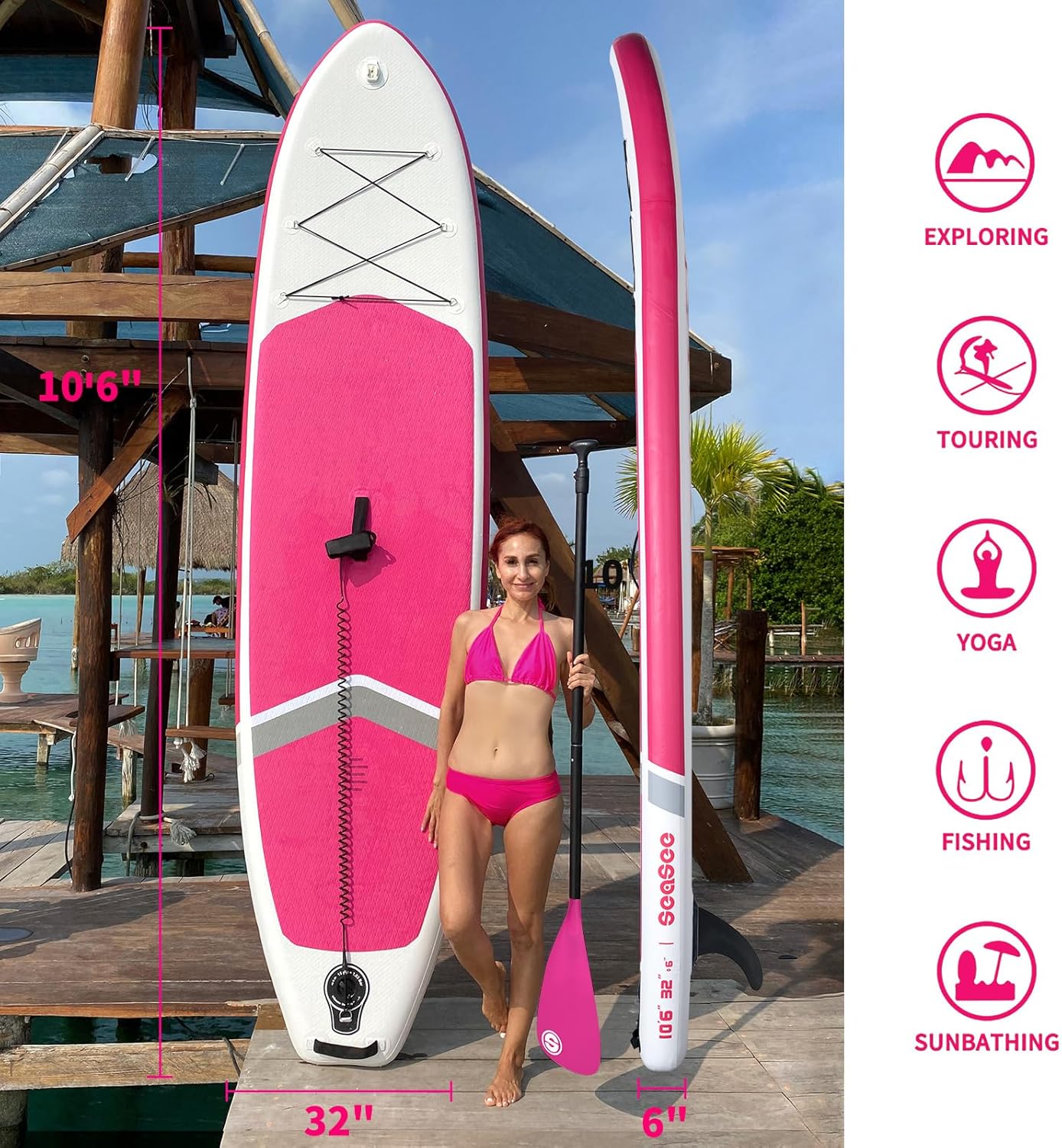 SUP deska v kompletu - Sea-See Pink