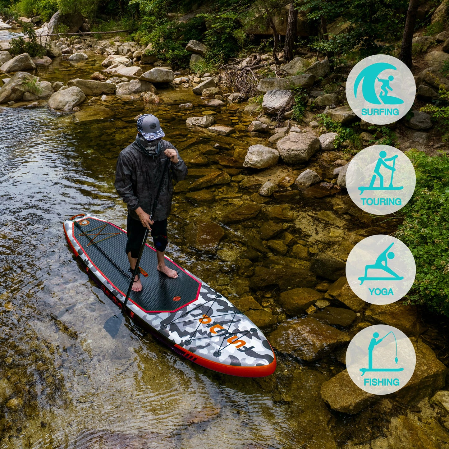 SUP deska v kompletu - FunWater B-honor Red