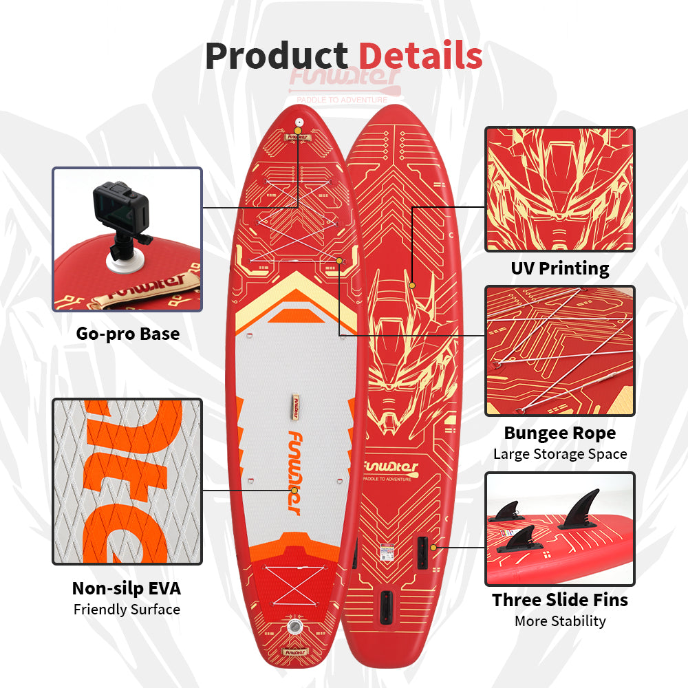 SUP deska v kompletu - Funwater Tech - Red